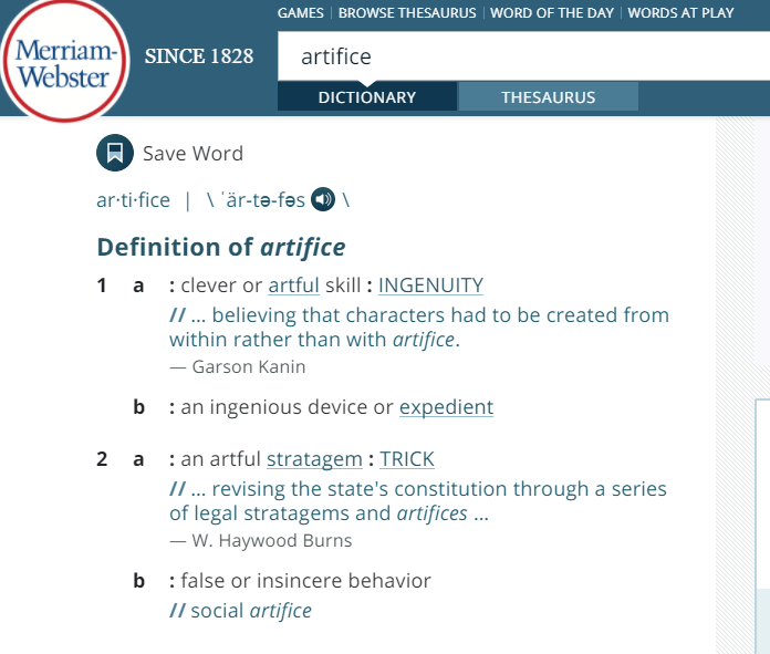 artifice definition